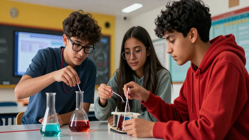 Estudiantes entusiastas realizan experimento de física