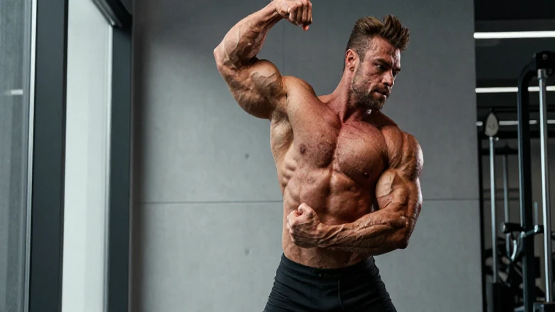 Culturista muscular de alto impacto visual
