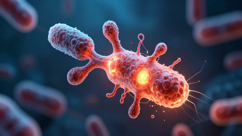 Fisión Binaria: Definición, Importancia y Aplicaciones Clave 5 Bacterias dividiéndose en alta energía