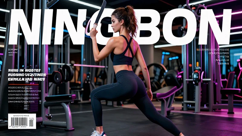 Mujer atlética en gimnasio con estética de revista
