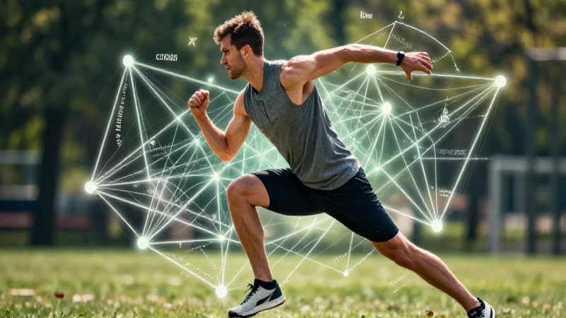 Atleta tenso con diseño geométrico avanzado