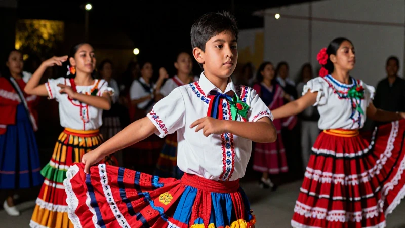 Folklore: Qué es, características y ejemplos destacados 8 Estudiante con danza mexicana vibrante y dinámica
