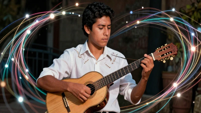 Músico mexicano y tecnología digital vibrante