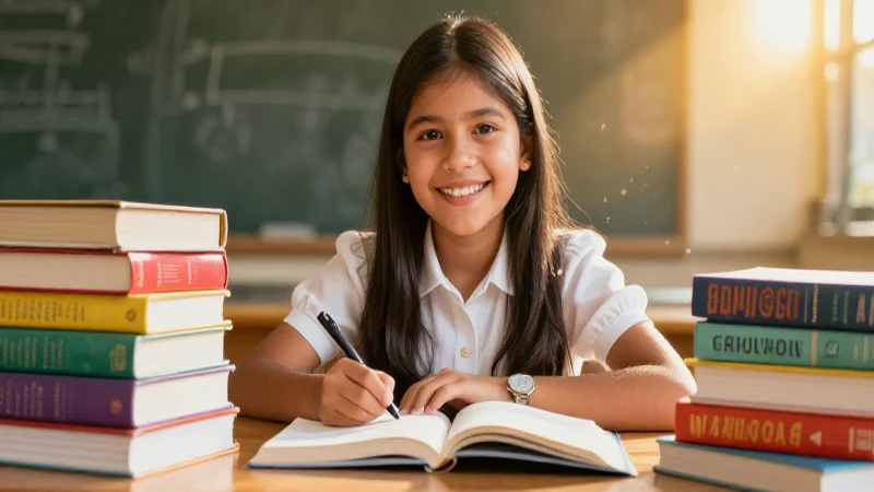 Domina lectura y escritura en la nueva escuela mexicana 4 Estudiante mexicano alegre bajo luz dorada