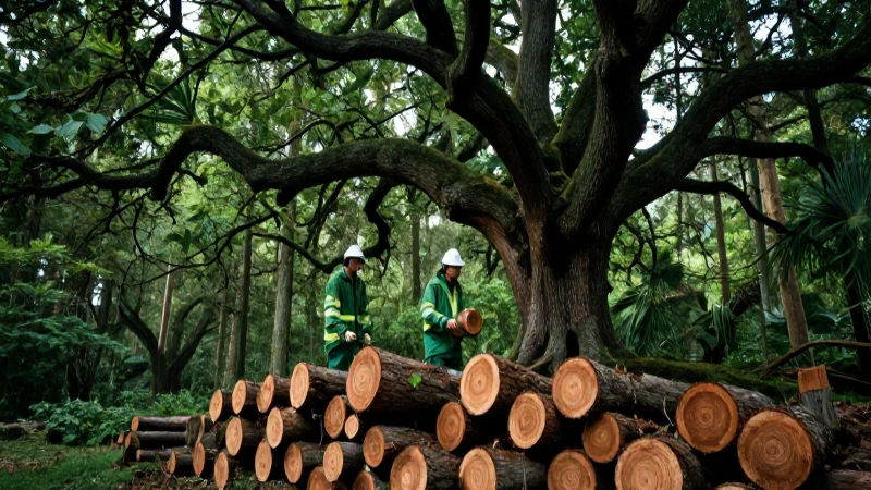 Forester gestionando bosque templado sostenible