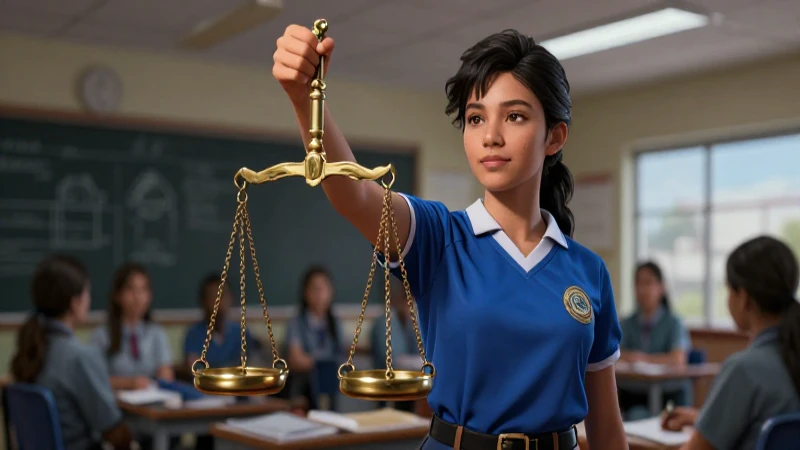 Formación cívica y ética: Claves para una sociedad justa 4 Justicia abstracta con estética mexicana moderna