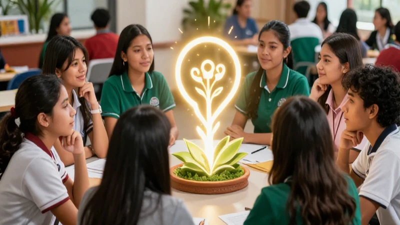 Formación cívica y ética: Letras para una educación valiosa 3 Estudiantes mexicanos debaten ideas cívicas en un ambiente vibrante