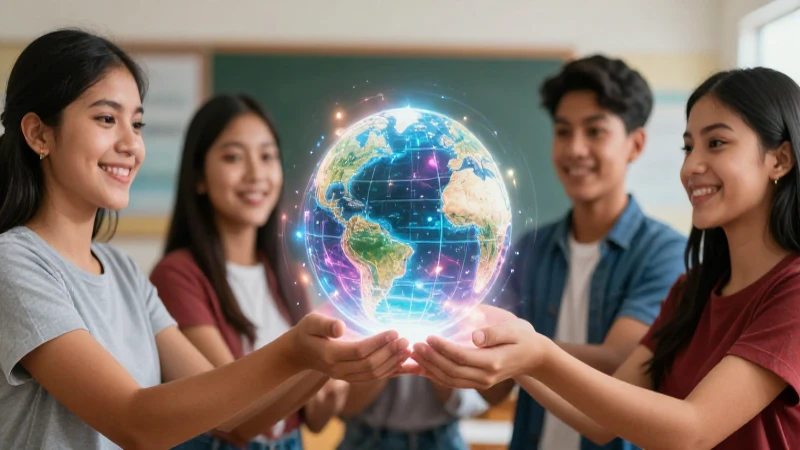 Formación cívica y ética: clave para una sociedad consciente y ética 3 Jóvenes mexicanos en clase con un globo brillante