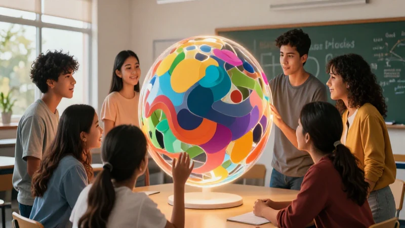 Formación ética y ciudadana: conceptos y actividades clave 9 Estudiantes mexicanos colaboran en un entorno educativo vibrante