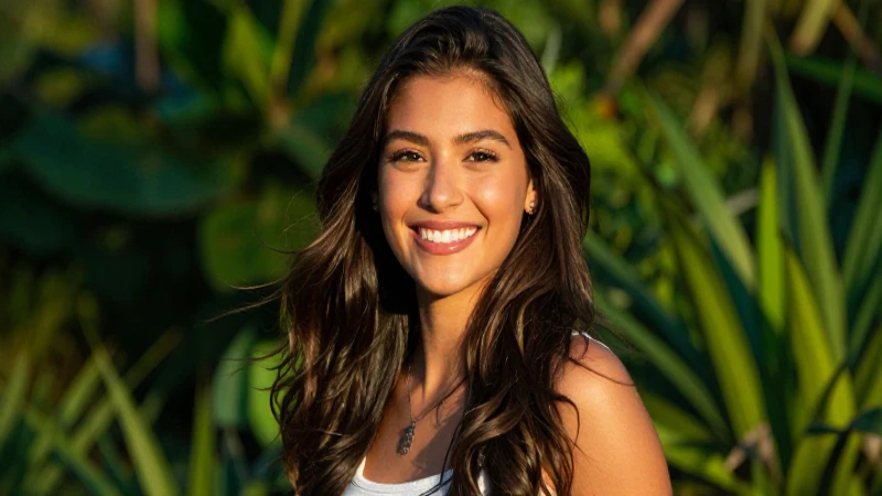 Mujer mexicana sonriente en luz dorada natural