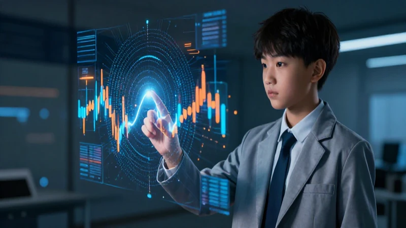 Aprende la fórmula de la media y mejora tu análisis estadístico 4 Estudiante analiza datos holográficos de forma profesional