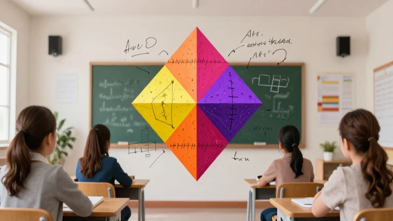 Diseño educativo de geometría moderna y vibrante