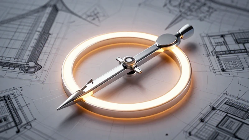 Ilustración ultra realista de compás geométrico elegante