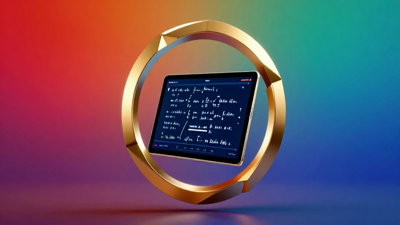 Tableta futurista con círculo dorado mexicano
