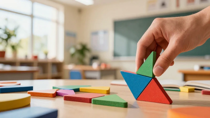 Revista vibrante muestra fracciones geométricas en clase
