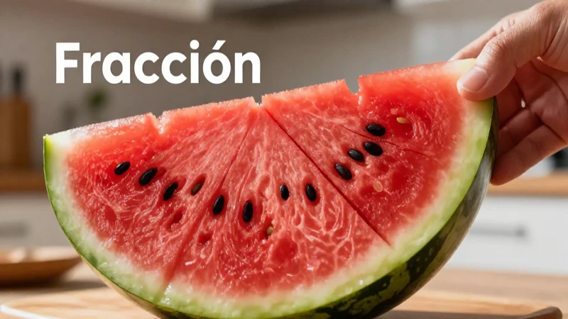 Fracciones en la vida diaria con imagen realista