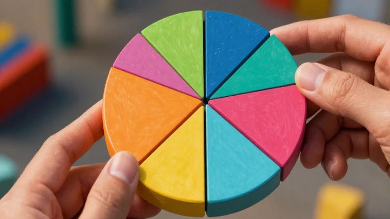 Fracciones iguales a la unidad: numerador y denominador 3 Manos equilibran geometría vibrante en estética educativa