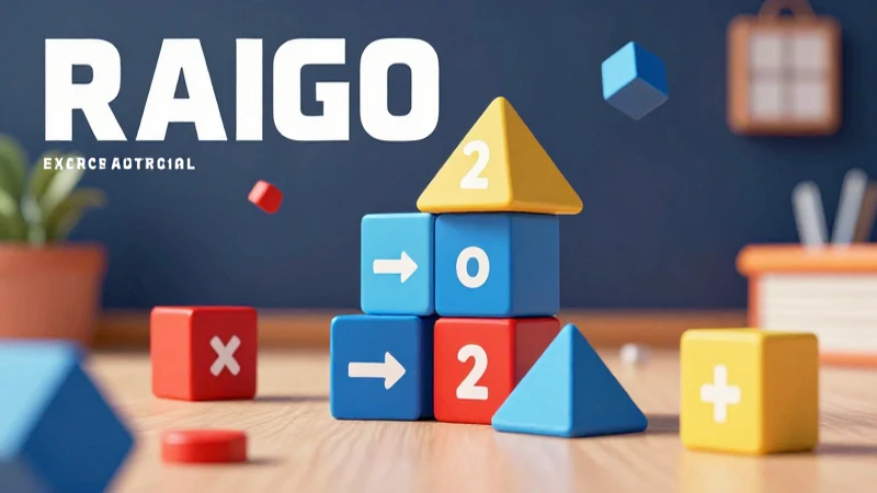 Ilustración educativa 3D con fracciones y geometría