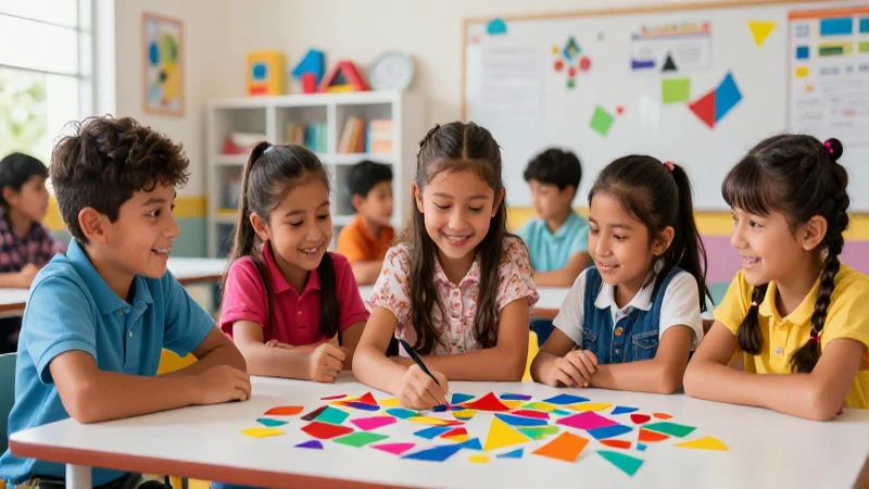 Fragmento: Definición y Concepto Explicado en Detalle 5 Niños mexicanos alegres en aula moderna