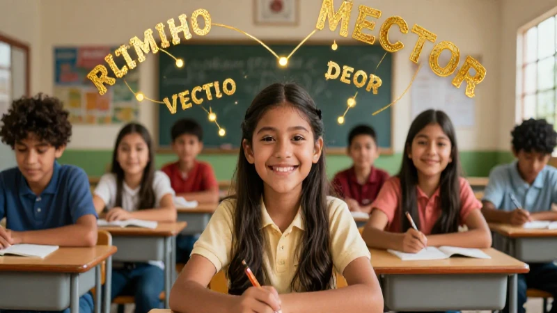 Ilustración vibrante de estudiantes mexicanos