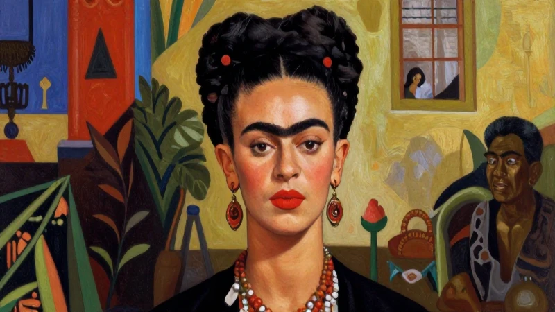 Frida Kahlo: vida, obras, características y su legado eterno 5 Retrato vibrante de Frida Kahlo, estilo mexicano