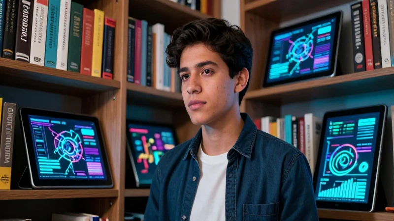 Estudiante mexicano en entorno digital de estudio