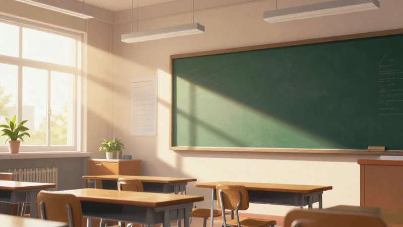 Radiante aula moderna con diseño educativo vibrante