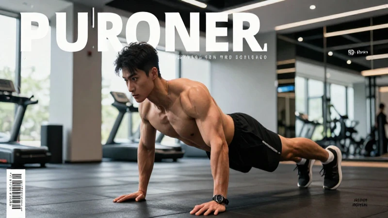 Joven fuerte en gimnasio, portada dinámica
