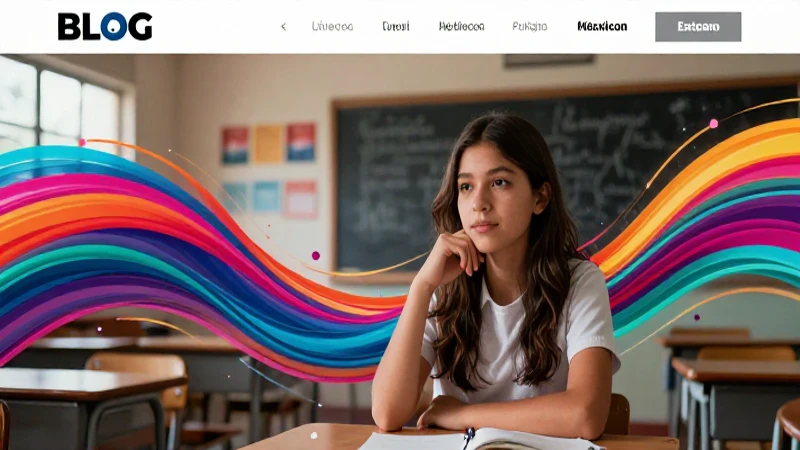 Estudiante entusiasta en aula moderna, ilustración vibrante y dinámica