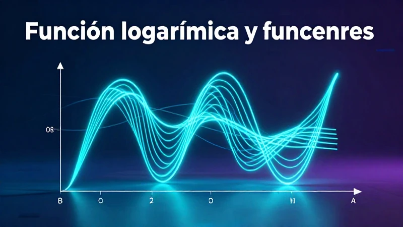 Gráfica de función logarítmica con estilo moderno y detallado