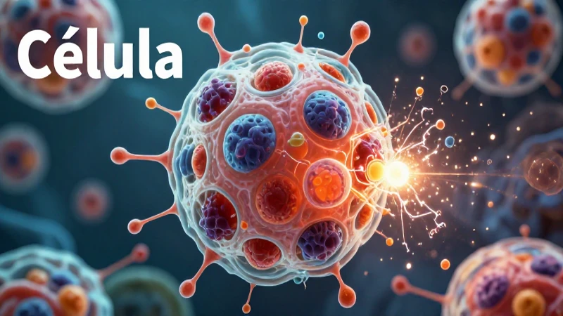 Célula biológica vibrante e ilustrada