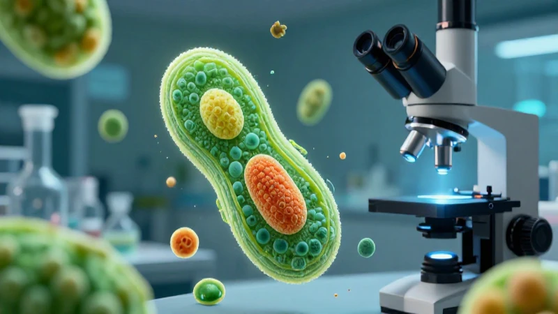 Cloroplastos detallados en un entorno científico realista