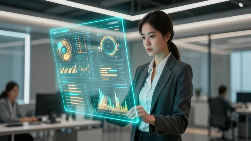 Gerente profesional en oficina futurista de lujo