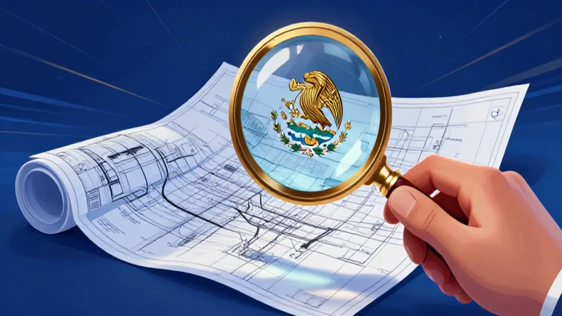 Mano examina plano cívico detallado mexicano