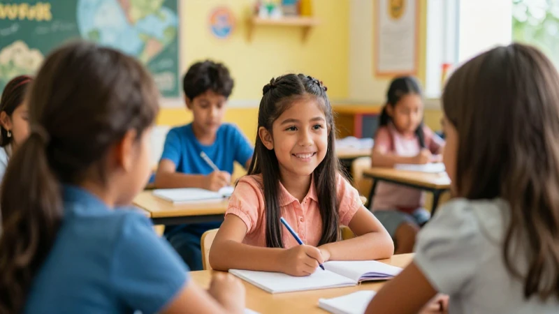 Funsepa: Aprendo en casa y en clase para el futuro 5 Estudiante mexicano sonriente colaborando en clase moderna