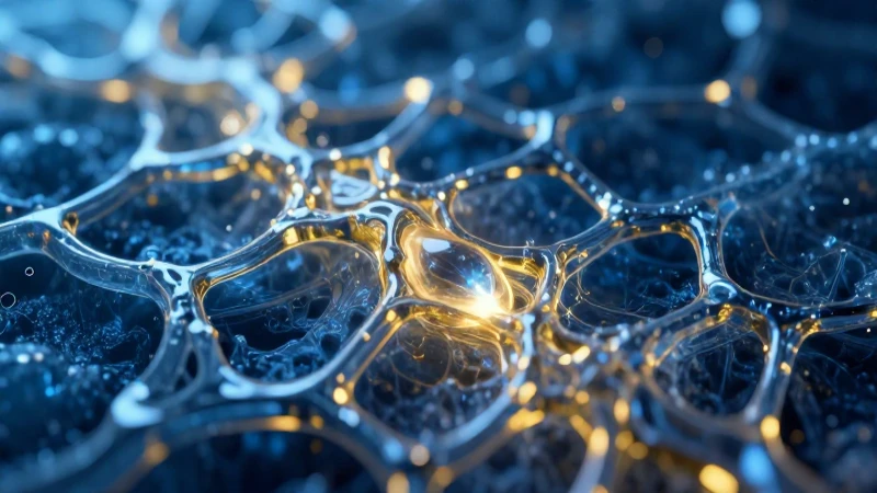 Transformación dramática de líquido fundido a cristal