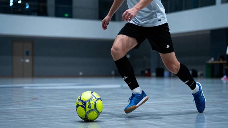 Fútbol de salón: Qué es el fútbol sala y sus reglas 7 Jugador de futsal dinámico en acción