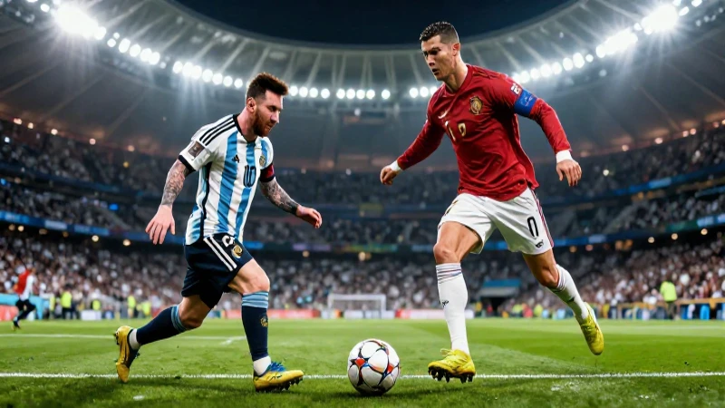 Messi y Ronaldo en un espectacular estadio dinámico