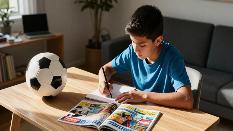 Joven mexicano estudiando en ambiente acogedor