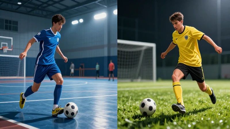 Fútbol vs. futsal: contraste dinámico de espacios