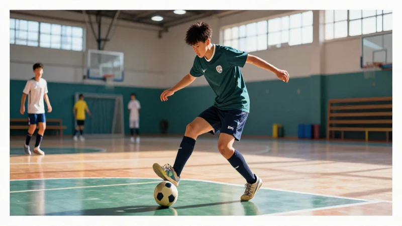 Jugador de futsal dinámico en acción