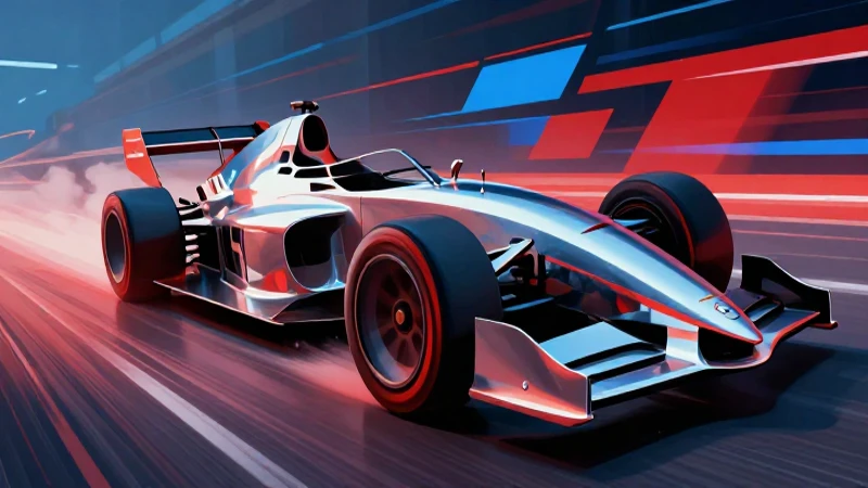 Coche cromado dinámico y futurista
