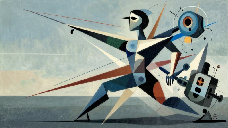 Figura futurista dinámica y abstracta y estilizada