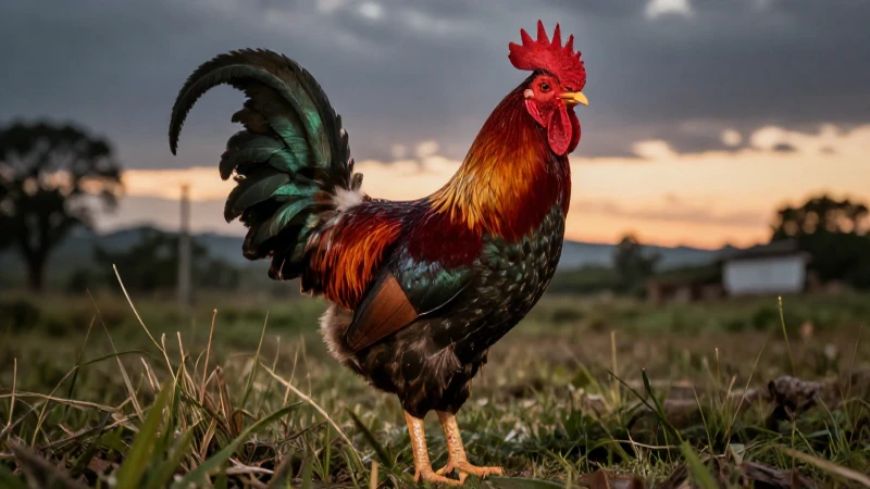 Galo mexicano majestuoso con luz dramática