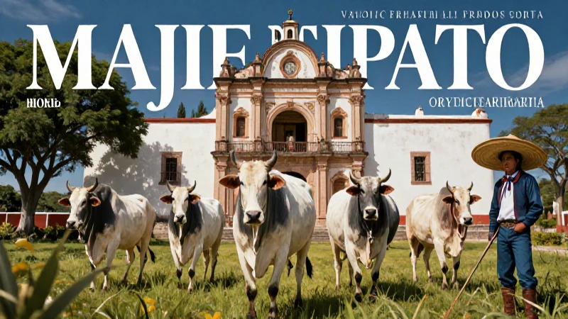 La historia de la ganadería en el virreinato: un legado impactante 4 Ganado majestuoso en hacienda colonial mexicana