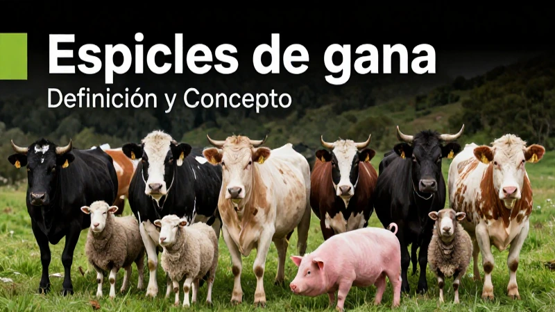 Imagen educativa profesional de diversas especies de ganado