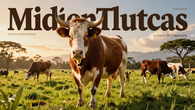 Vaca majestuosa en campo vibrante, estilo moderno
