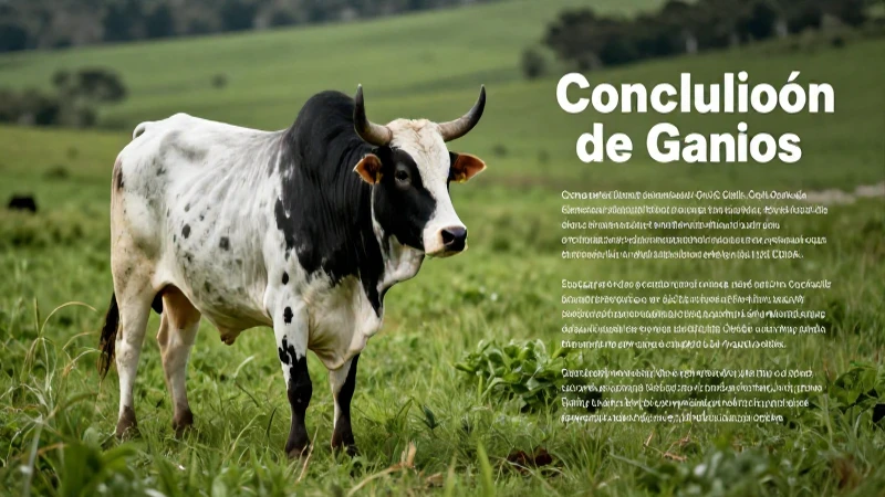 Ganado es un bovino majestuoso en un campo verde