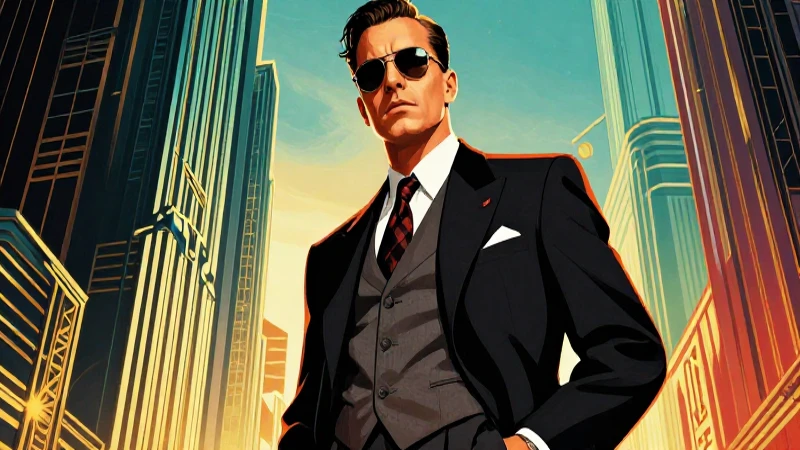Gangster de los años 30 con estilo Art Decó