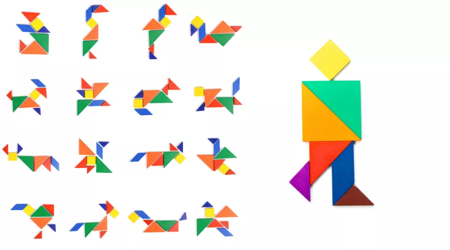gato de tangram crea tu figura con 7 piezas unicas